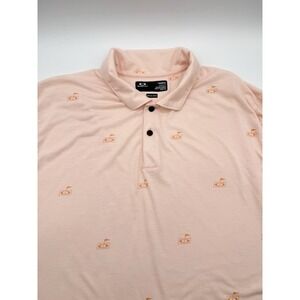 Oakley Hydrolix Regular Fit Short Sleeve Polo Shirt Men 2XL Orange Golf Flag